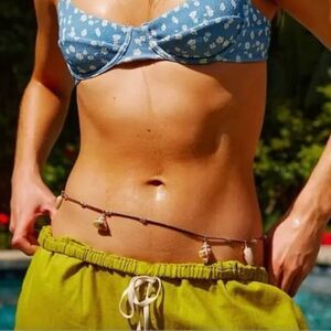 Free People King Dark Brown Suede Belly Chain